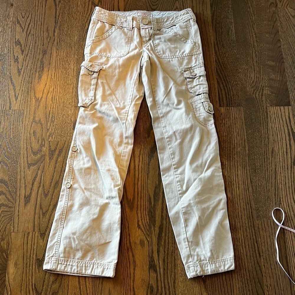 Tommy Jeans cargo wide leg khaki pants retro 90’s style convertible length siz 3